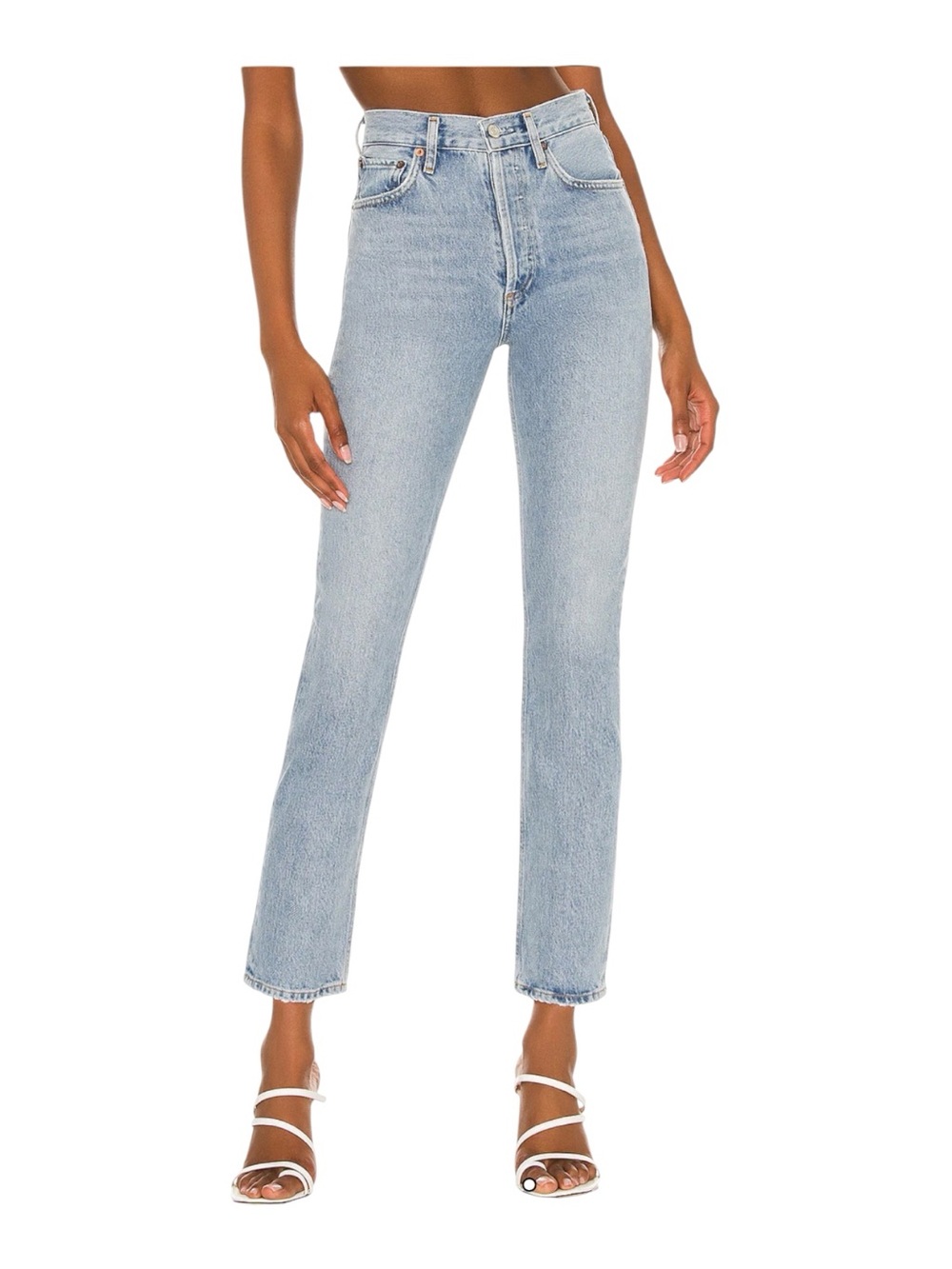 Agolde Riley High Rise Crop Jean in Dimension Size 26